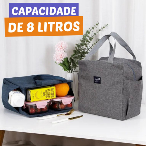 Bolsa Térmica Porta Marmita Lancheira Bebida Multiuso