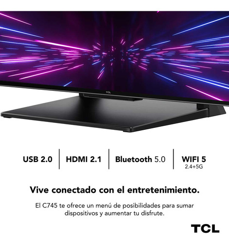 Qled 65 Tcl 65c745 4k Hdr Smart Tv Google Tv
