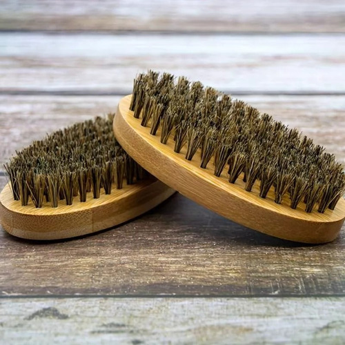 Cepillo De Barba Pulidor Barberia De Madera Oscura