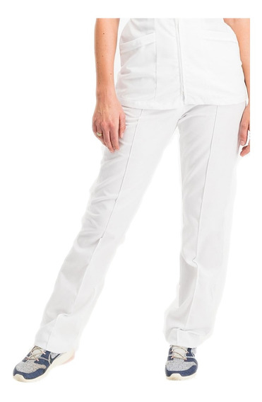 Pantalón premamá blanco, con cintura ajustable.