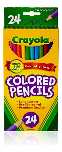 Lápices Dibujo Largos X 24 Colores Crayola