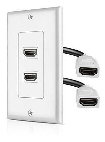 Placa Pared Hdmi - 2 Puertos, 4k Uhd, Arc, Ethernet.