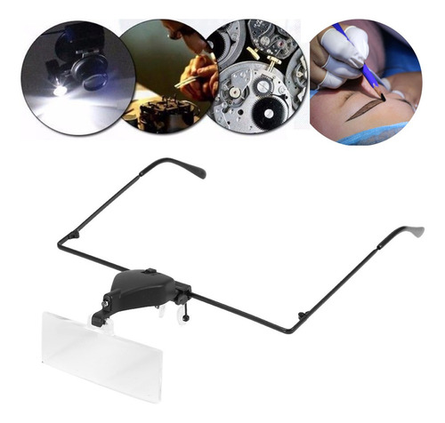 Magnifying Glass For Glasses, Eye Protection Led Light,