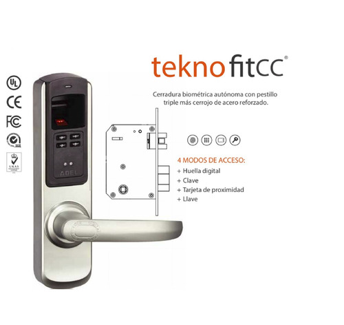 Cerradura Digital Biometrica Tekno Fit Cc Huella Clave Llave