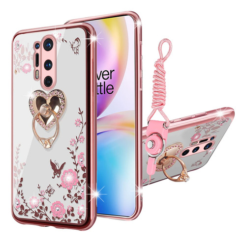 Funda Kudini Para Oneplus 8 Pro Para Mujer Con Purpurina Cry