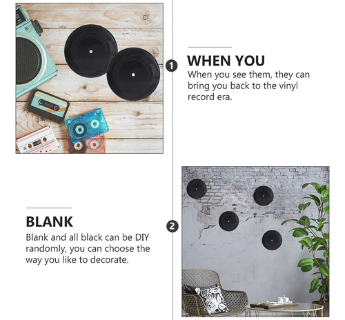 Guitarra De Disco En Blanco Plain Record Decorations, 5 Unid