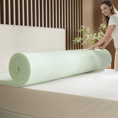 Sobrecolchón De Espuma Viscoelástica De 2 Pulgadas Té Verde