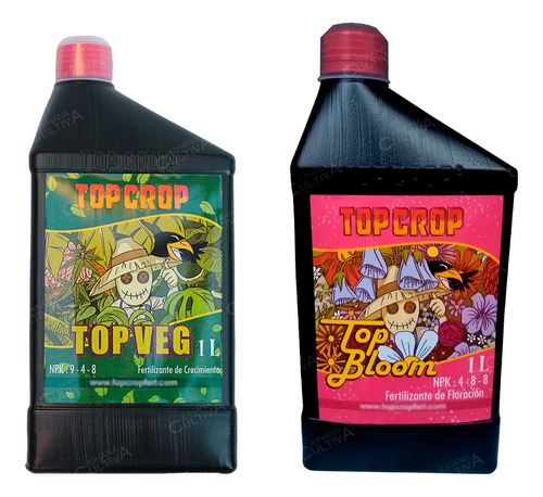 Kit Top Crop Top Veg 1l + Top Bloom 1l Fertilizante Combo X2
