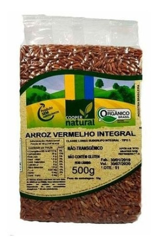 Kit 2x: Arroz Vermelho Integral Orgânico Coopernatural 500g