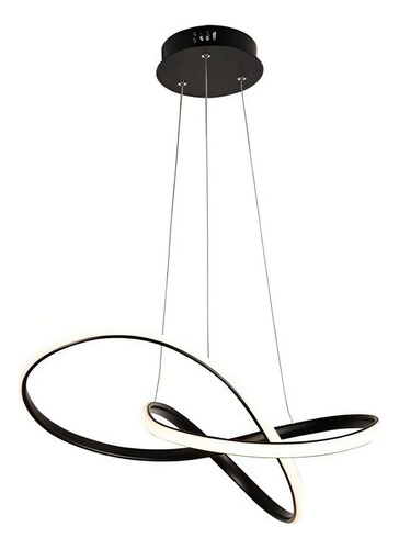 Lustre Pendente Preto Moderno Led Bivolt 3 Cores De Luz Lp02