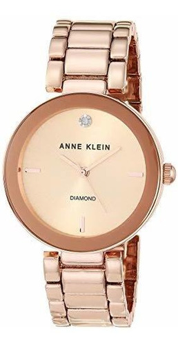 Reloj De Pulsera Con Esfera De Diamantes Genuinos De Anne Kl