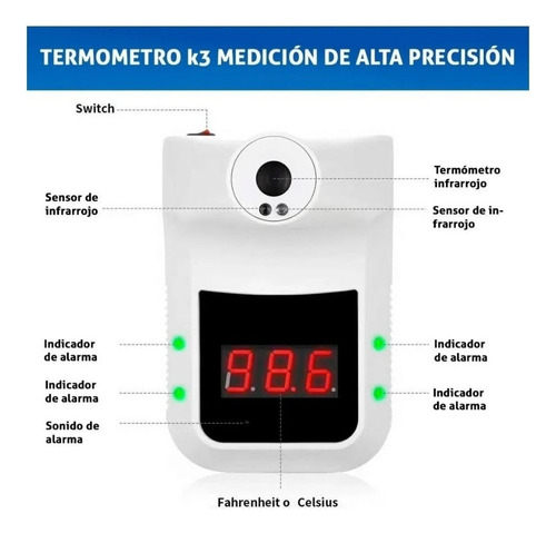 D Termômetro De Parede Digital Sem Contato K3