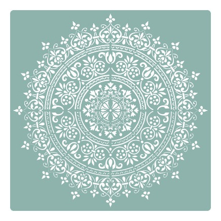 Stencil Mandala Amber 90x90 Pared Tela Piso Muebles Deco