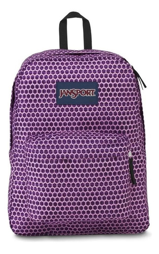 Mochila urbana Jansport Mochila Superbreak, cor roxa, design urbano, óptico, roxo, 25 l