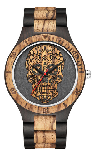 Reloj De Madera Con Forma De Calavera, Esfera De Escala De C