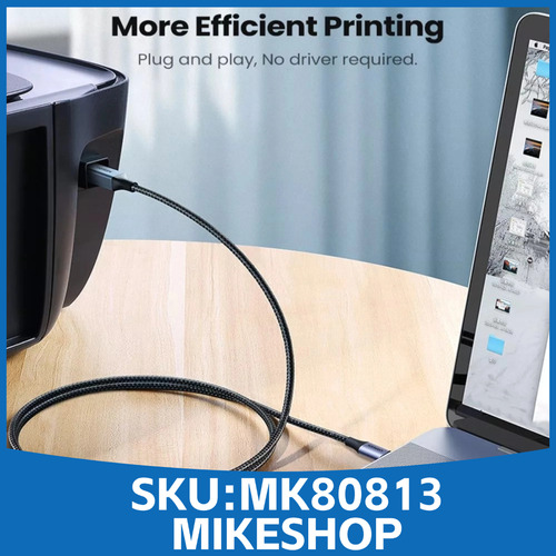 Cable Usb C A Usb Tipo B 2.0 300cm Para Escáner Impresora Negro 300cm