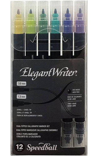 Caneta Caligrafia Speedball Elegant Writer 1.3mm 12 Cores