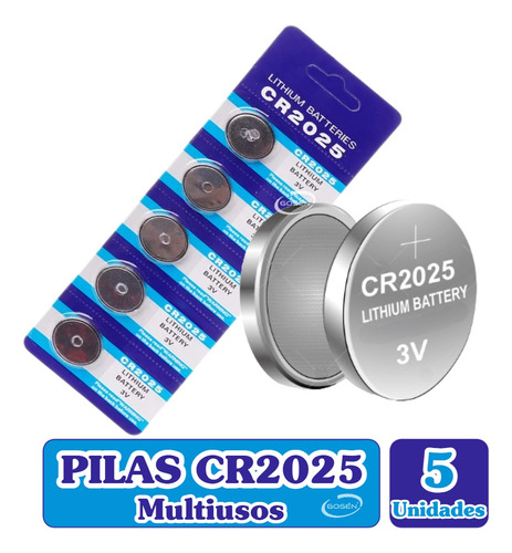 Pack 5 Pila Cr2025 - Tira 5 Pilas Baterias Cr2025 - Calidad