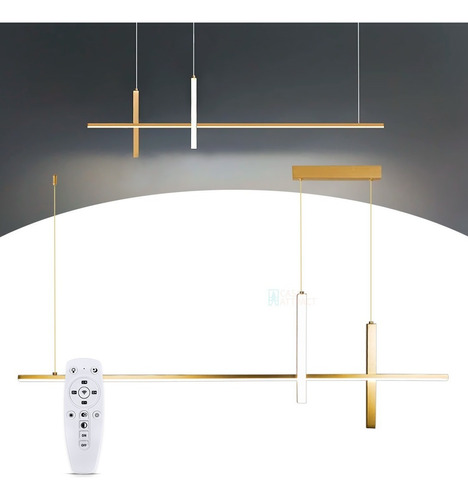 Casa Attract Luminária Lustre Pendente Led Minimalista Design Moderno Cor Dourado 110V/220V