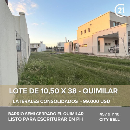 Lote En Venta En El Quimilar, City Bell 405 M2