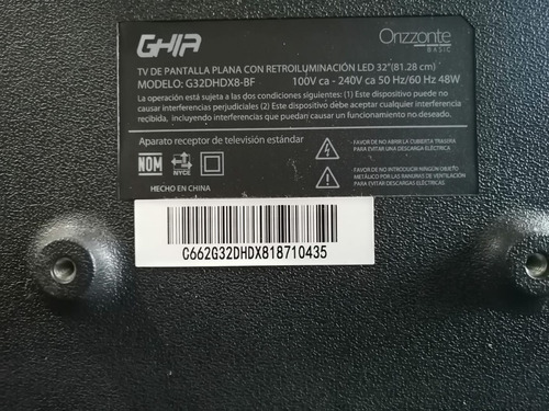 Tv Ghia G32dhdx8-bf / Tarjeta Logica (Usado)