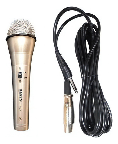 Microfono Dinamico De Mano Mirrs I603 Con Cable Color Negro