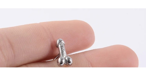 Aro Piercing Barbell De Lengua Modelo Pene Acero Quirúrgico