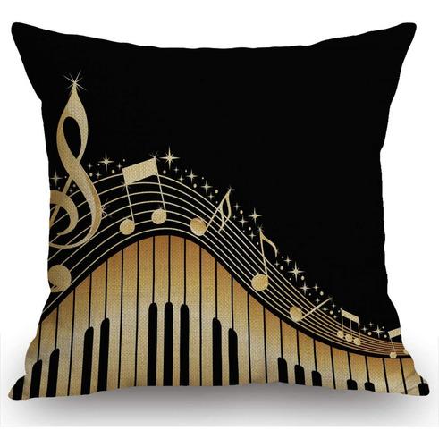 Old Vintage Abstract Piano And Music Note Funda De Almo...