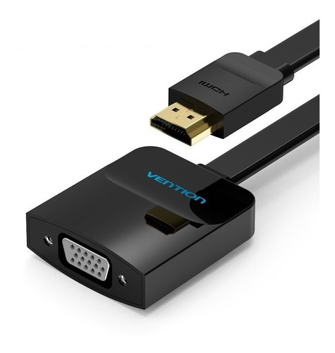 Conversor Adaptador Original Vention Hdmi Para Vga Flat Com Cabo De Audio E Cabo De Força 1080p Full Hd