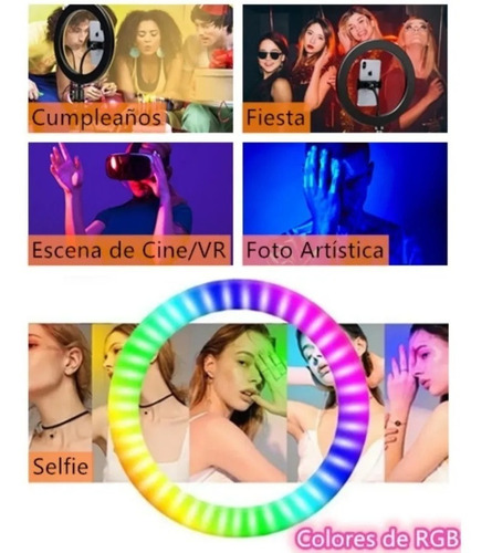 Luz Aro 26 Color Con Anillo Ajustable Por Control Remoto.