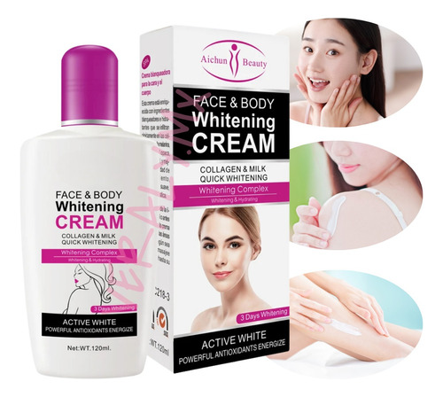 Crema Aichun Aclarante Cara Y Cuerpo Colágeno 120ml 