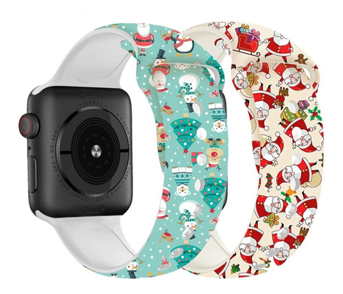 Imagen 1 de 2 de Correas Estampadas Apple Watch Reloj Smartwatch Navidad