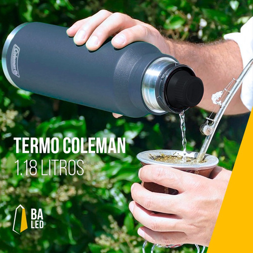 Imagen 6 de 10 de Termo Coleman Matero De Acero Inoxidable 1.18 L Negro / Azul