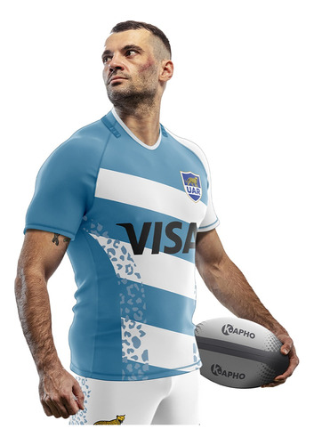 Camiseta Rugby Kapho Argentina Retro 2014 Home Niños