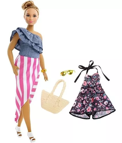 Boneca Barbie Plus Size Fashionista 102 Roupa Extra Original