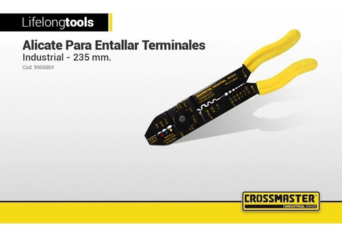 Imagen 2 de 2 de Alicate Para Entallar Terminales Industrial Crossmaster