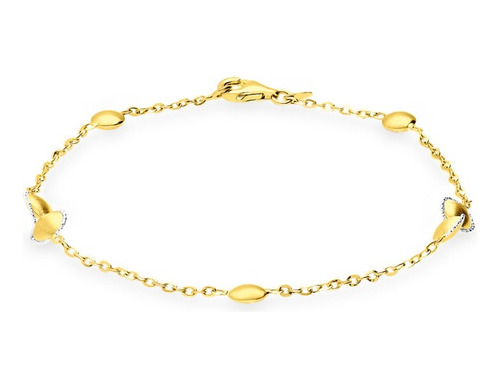 Pulsera Bizzarro De Oro Amarillo Y Blanco 14k