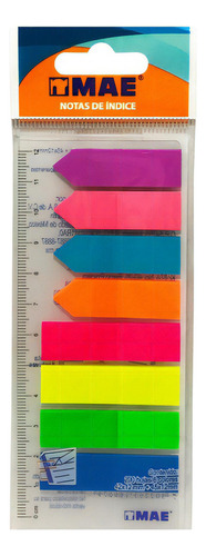 Banderitas Notas Indice Adhesivas C/8 Colores Neon Mae 200h