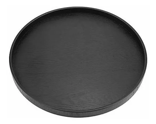 Bandeja Redonda De Madera Para Servir Alimentos Y Bebidas.