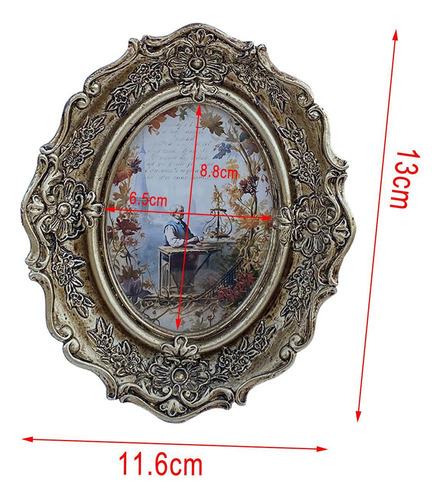 Suporte De Fotos Oval Retrô Para Decoração De Porta-retratos