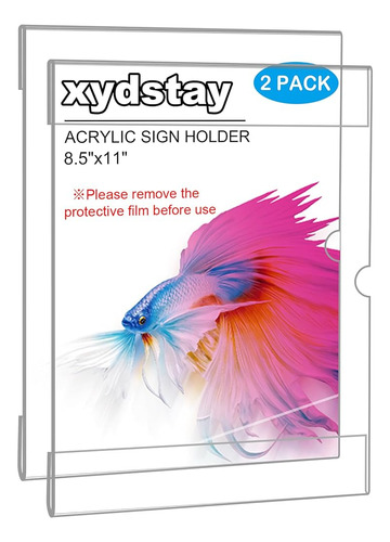 Xydstay 2 Pack 8.5 X 11 Soporte Para Letreros Acrílicos De M