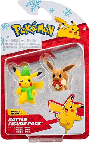 Pokemon Paquete De Figuras De Batalla De Pikachu Y Eevee