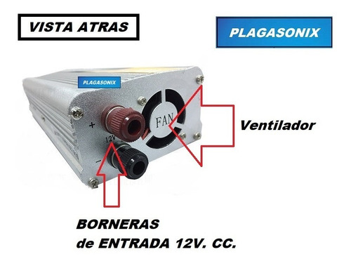 Imagen 3 de 9 de Inversor Conversor Power Inverter 2000w 12v.cc. A 220v. Ca.