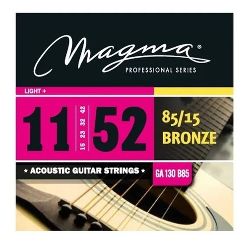 Cuerdas Guitarra Acústica Magma Ga130b85 11-52  Bronze 85-15