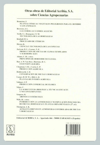 Salunkhe: Tratado De Ciencia Y Tecnología De Las Hortalizas