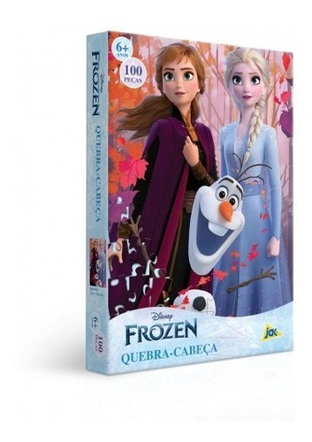 Quebra Cabeça Puzzle Frozen Anna Elsa E Olaf 100 Peças Jac