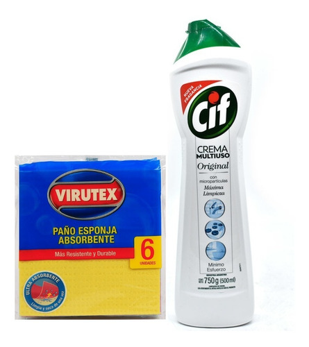 Paño Esponja Virutex+ Limpiador Cif En Crema