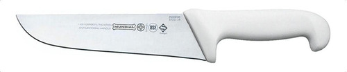 Mundial faca açougue profissional inox cabo branco 08  cor cinza