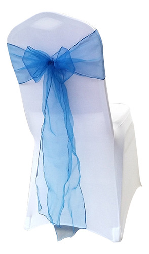 Cinta Para Silla Bowknot De Color Azul Real Para Boda, 10 Un