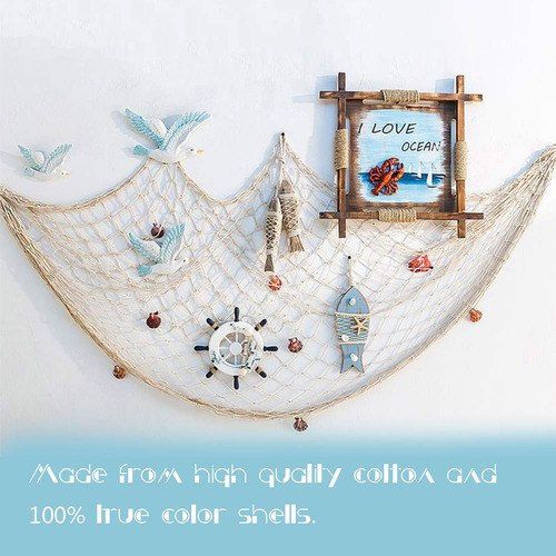 Red De Pesca Decorativa Para Pared Con Conchas Marinas, Dise